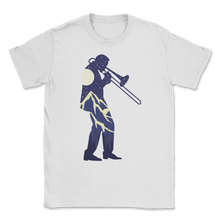 Load image into Gallery viewer, Trombone Player Silhouette Trombonist Trumpet Marching Unisex T-Shirt
