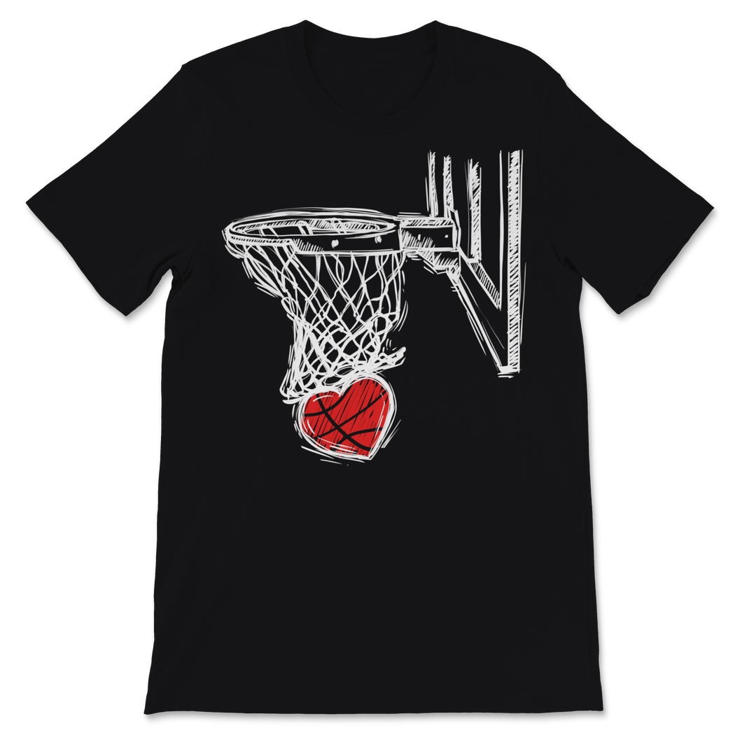 Basketball Valentines Day Love Cute Heart Basket Hoops Unisex T-Shirt