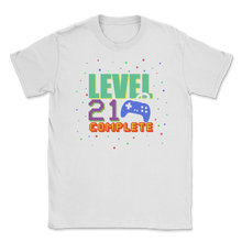 Load image into Gallery viewer, Level 21 Complete 21st Birthday Video Game Gamepad Unisex T-Shirt
