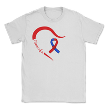Load image into Gallery viewer, Mom Of A Heart Warrior CHD Awareness Ribbon Heart Unisex T-Shirt

