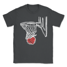 Load image into Gallery viewer, Basketball Valentines Day Love Cute Heart Basket Hoops Unisex T-Shirt
