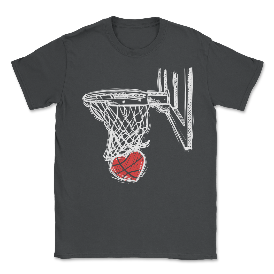 Basketball Valentines Day Love Cute Heart Basket Hoops Unisex T-Shirt