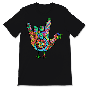 American Sign Language I Love You Thanksgiving Turkey Unisex T-Shirt