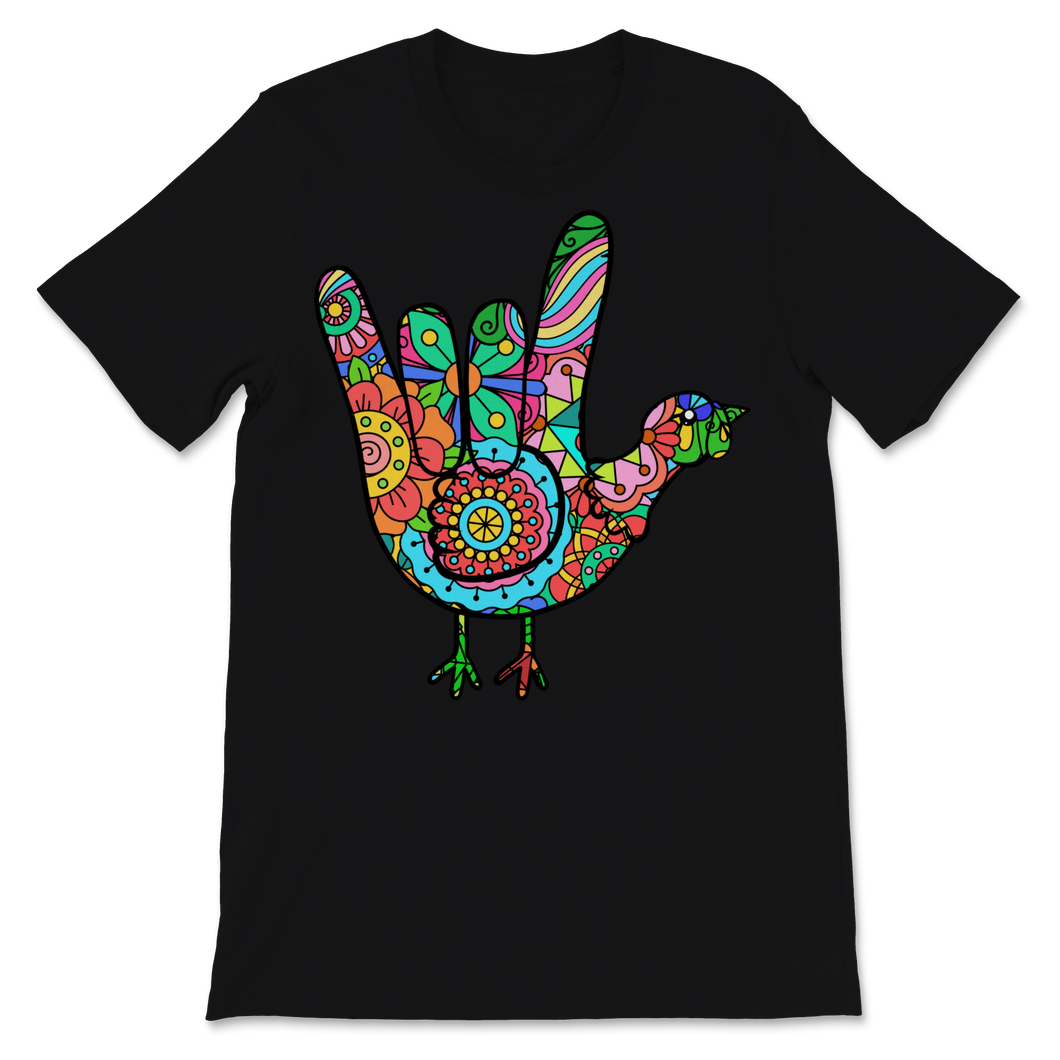 American Sign Language I Love You Thanksgiving Turkey Unisex T-Shirt