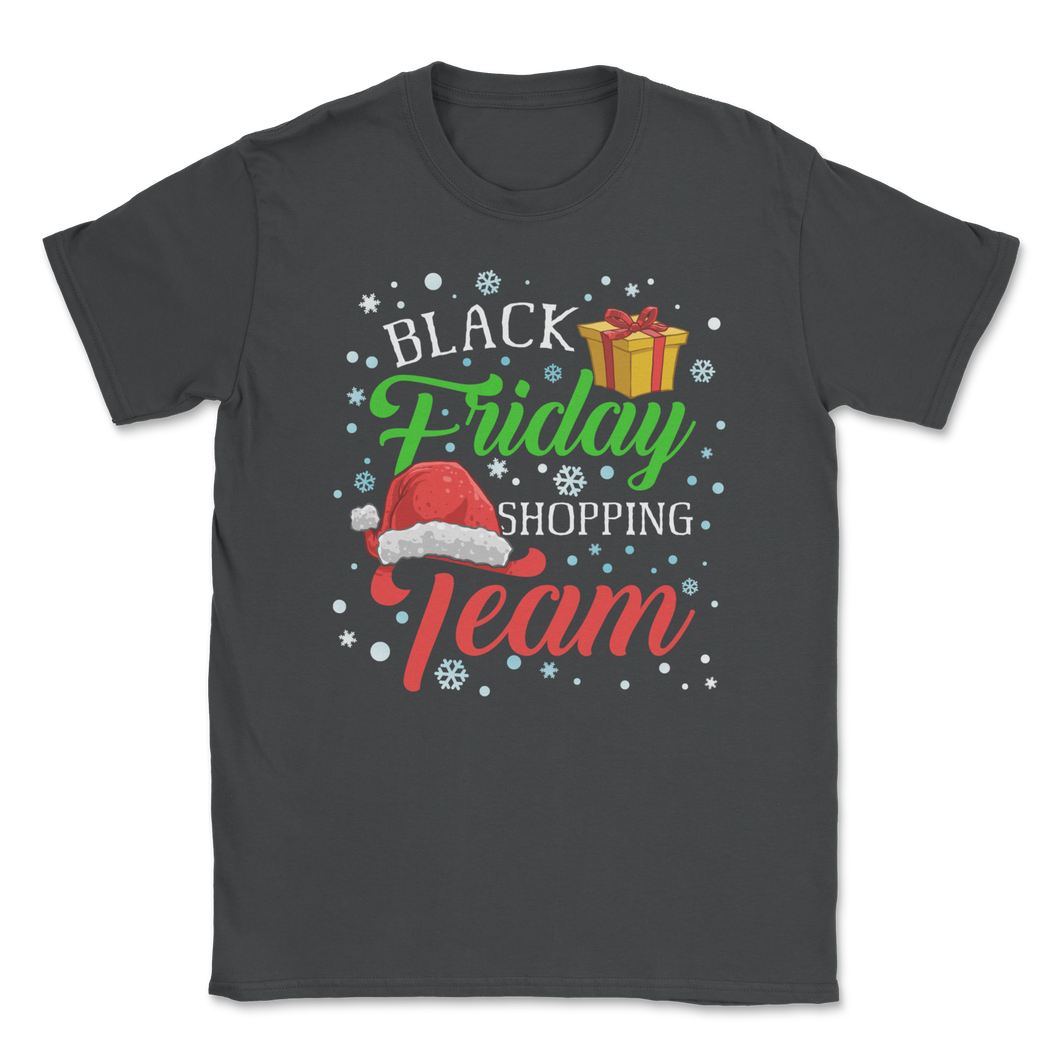 Black Friday Shopping Team Christmas Santa Funny Unisex T-Shirt
