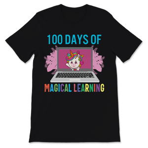 100th Day Of School Shirt For Girls Cute Unicorn 100 Unisex T-Shirt