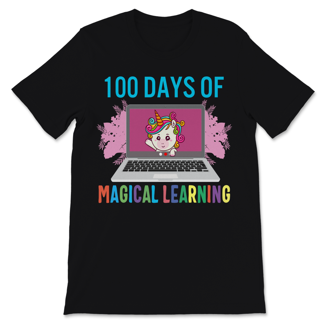 100th Day Of School Shirt For Girls Cute Unicorn 100 Unisex T-Shirt