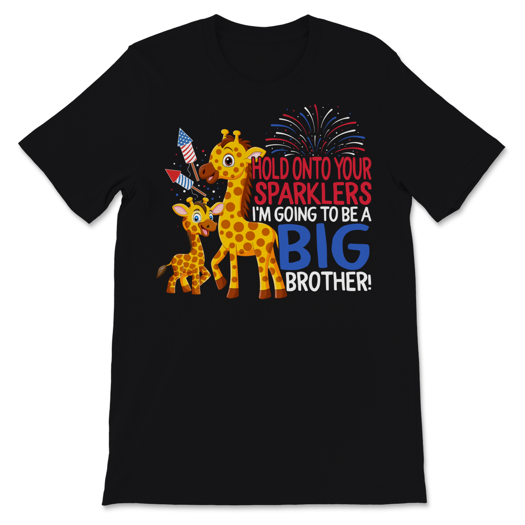 Big Brother Sparkler Cute Giraffe 4th of July Unisex T-Shirt