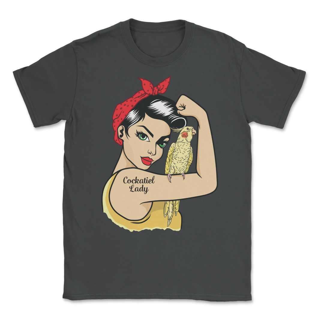 Cockatiel Bird Lady Strong Woman Birb Parrot Cute Unisex T-Shirt