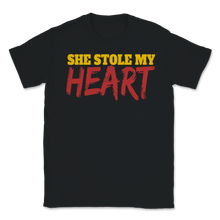 Load image into Gallery viewer, She Stole My Heart Couples Valentines Day Gift for Him Unisex T-Shirt
