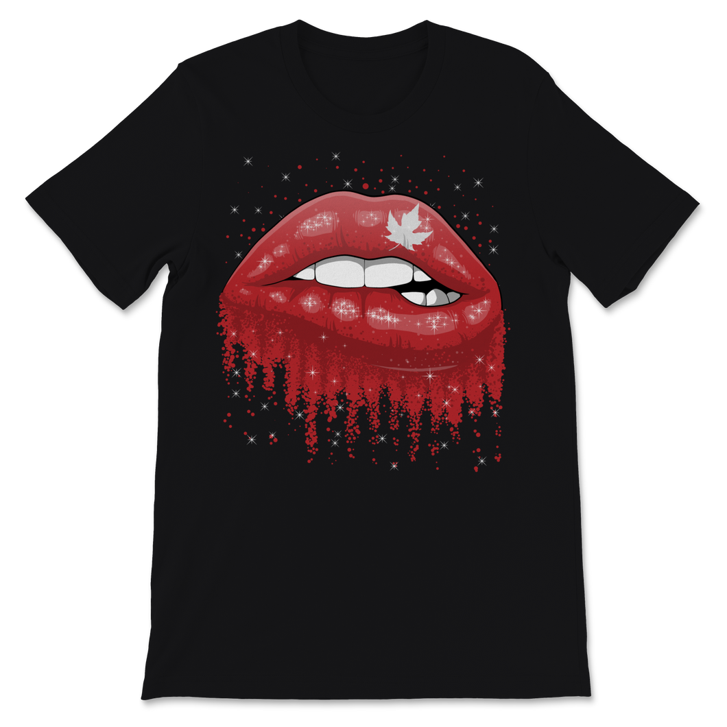 Canada Day Kiss Me I'm Canadian Lips Tongue Red Unisex T-Shirt