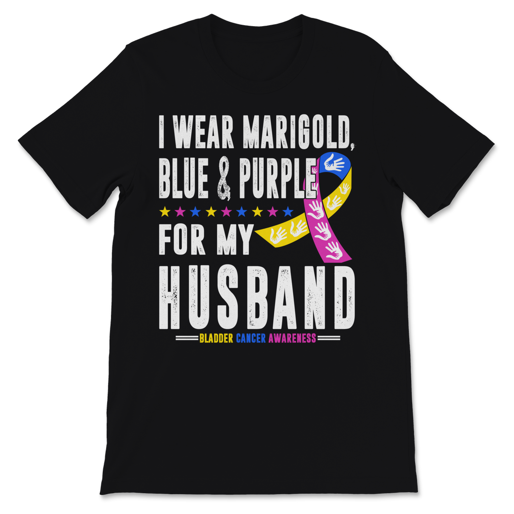 Bladder Cancer Awareness I Wear Marigold Blue And Unisex T-Shirt