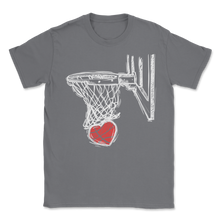 Load image into Gallery viewer, Basketball Valentines Day Love Cute Heart Basket Hoops Unisex T-Shirt
