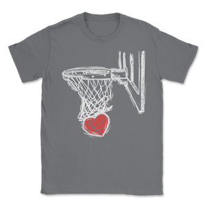 Basketball Valentines Day Love Cute Heart Basket Hoops Unisex T-Shirt