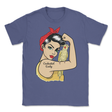 Load image into Gallery viewer, Cockatiel Bird Lady Strong Woman Birb Parrot Cute Unisex T-Shirt
