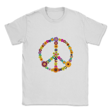 Load image into Gallery viewer, Hippe Grandma Peace Sign With Flowers Retro Groovy Unisex T-Shirt
