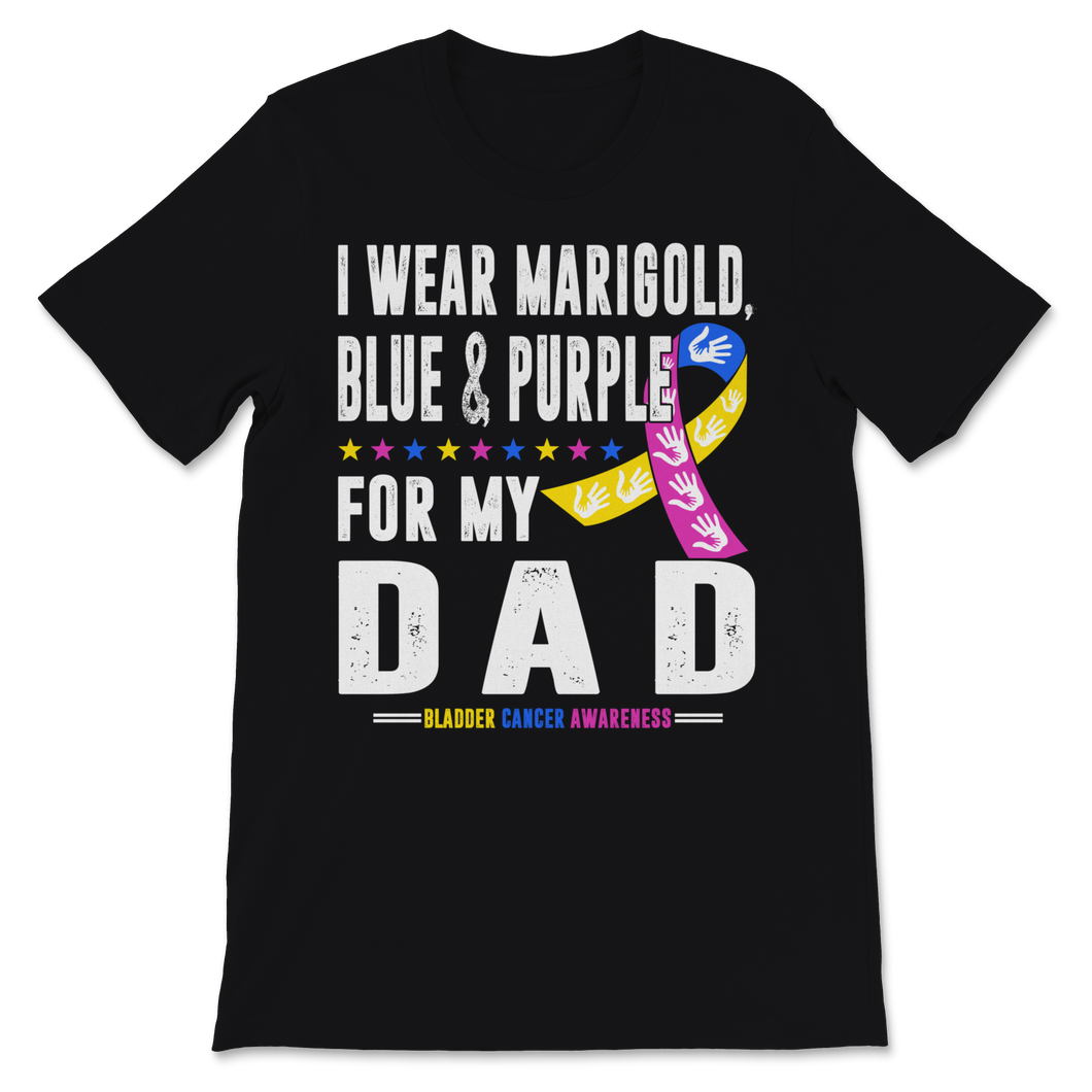 Bladder Cancer Awareness I Wear Marigold Blue And Unisex T-Shirt