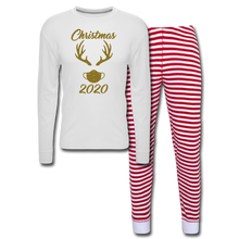 Load image into Gallery viewer, Matching Family Christmas 2020 Gifts Rudolph Reindeer Pajama Set - white/red stripe

