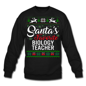 Spod Sweater Santas Favorite Biology Teacher Christmas Ugly Sweater Unisex T-ShirtFunny Xmas Family Matching - black