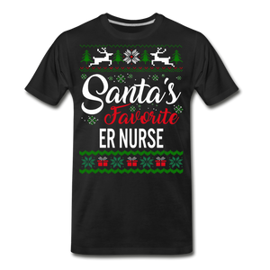 spod 2 Santas Favorite ER Nurse Christmas Ugly Sweater - black